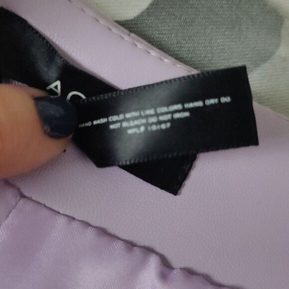 Bloomingdale's Aqua brand puff sleeve faux leather top - Picture 7 of 8